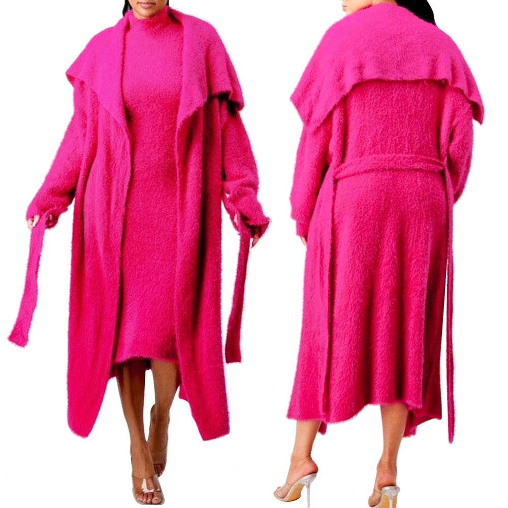 Sassy Cardigan Dress Coat Two-piece Suit - ShopEbonyMonique