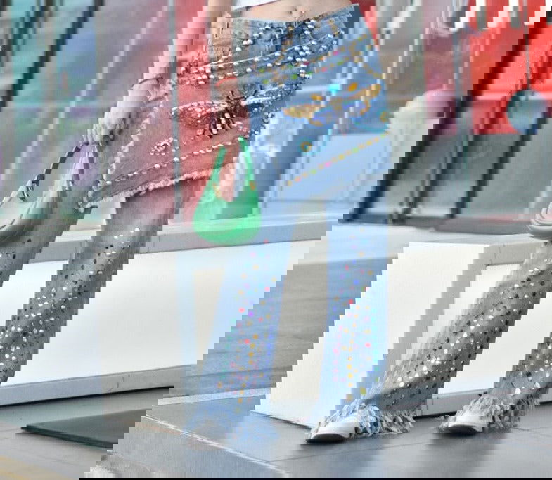 Sequins Butterfly Crystals Jeans - ShopEbonyMonique