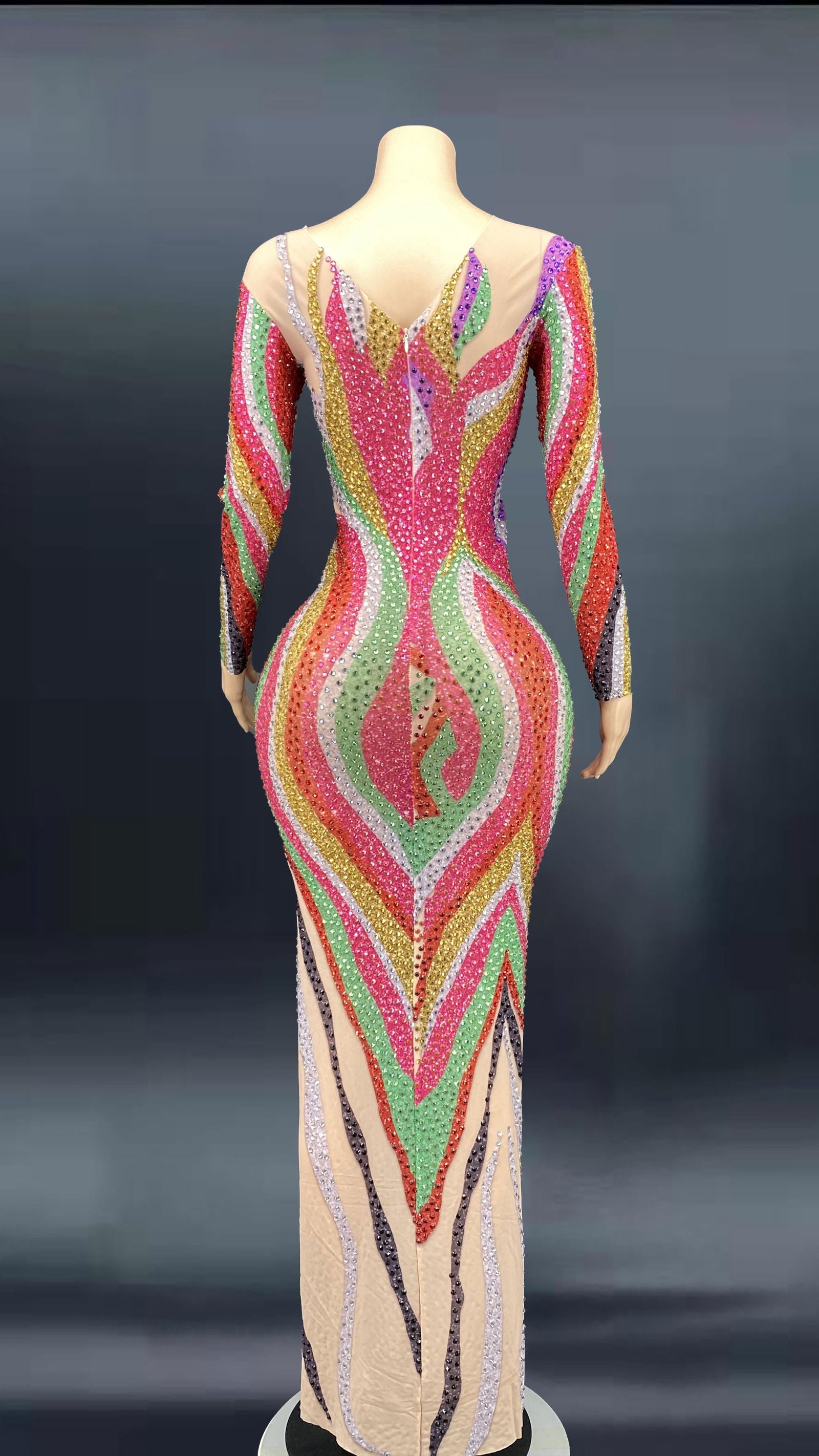 Sparkly Rhinestones Long Dress - ShopEbonyMonique