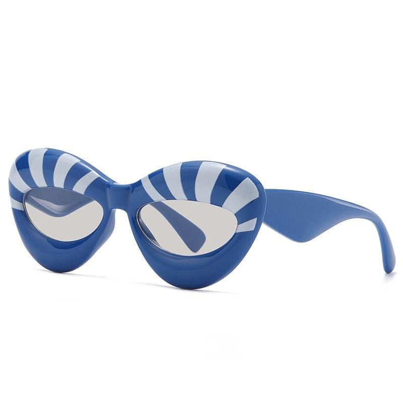 Stripe Cat Eye Sunglasses - ShopEbonyMonique