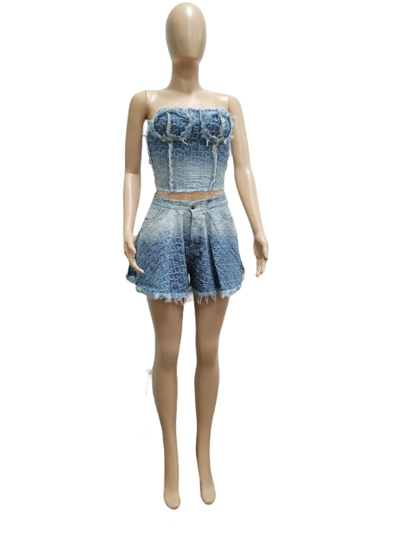 Tassel Denim Suit - ShopEbonyMonique