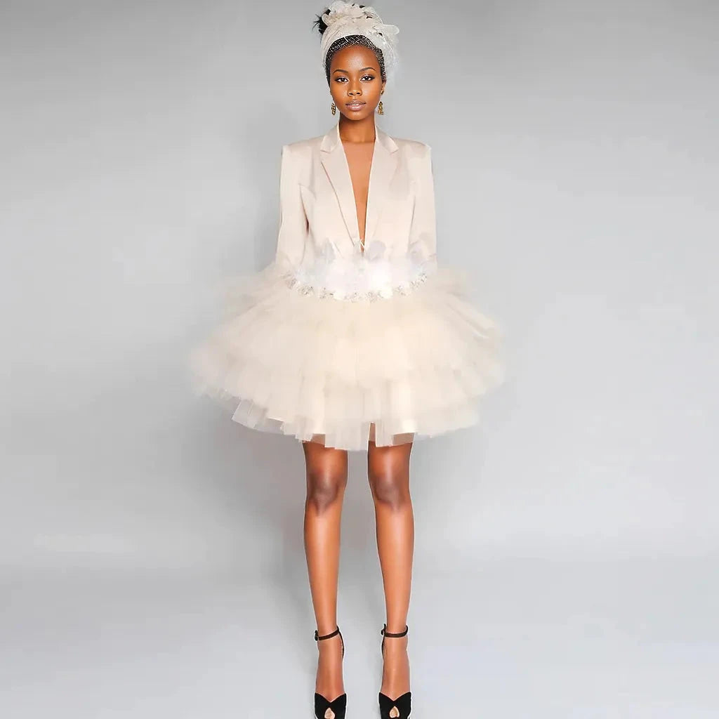 Trendy Tulle Skirt Blazer - ShopEbonyMonique