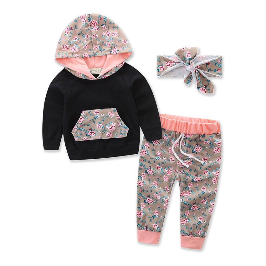 Ke'mora Winter Sports Floral Hooded Set - ShopEbonyMonique