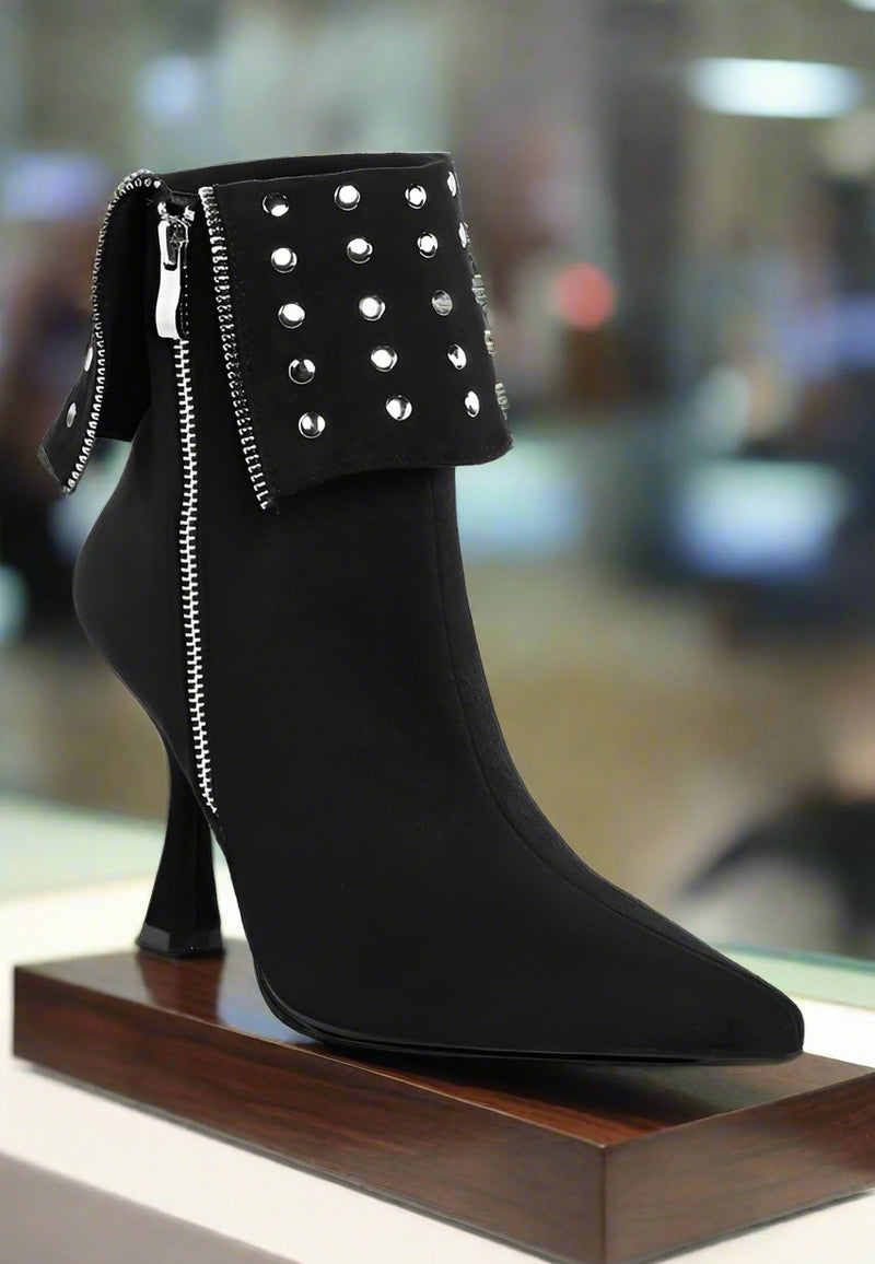 Piccini Stud Embellished Foldover Boots - ShopEbonyMonique