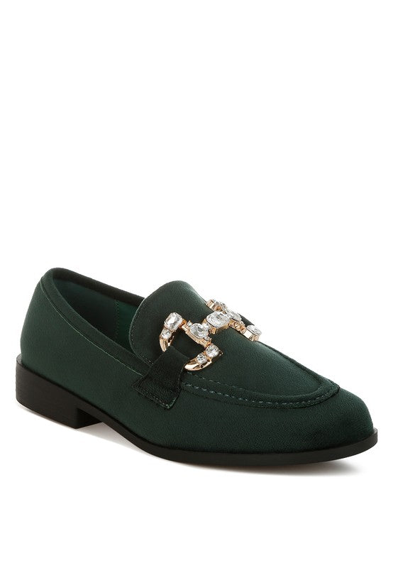 Maestro Diamante Embellished Horsebit Loafers - ShopEbonyMonique