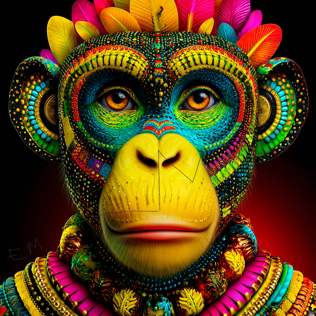 Festival Monkey digital art PNG by Ebony Monique
