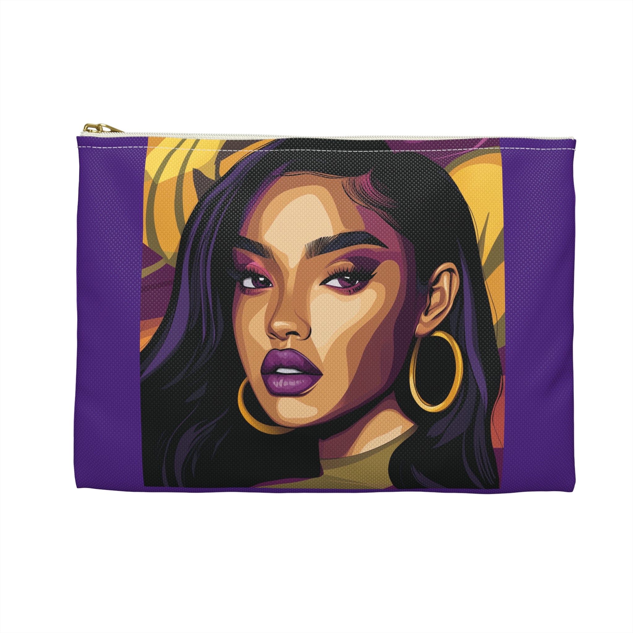 Beauty Chic Graphic Accessory Pouch - Bold Portrait Design