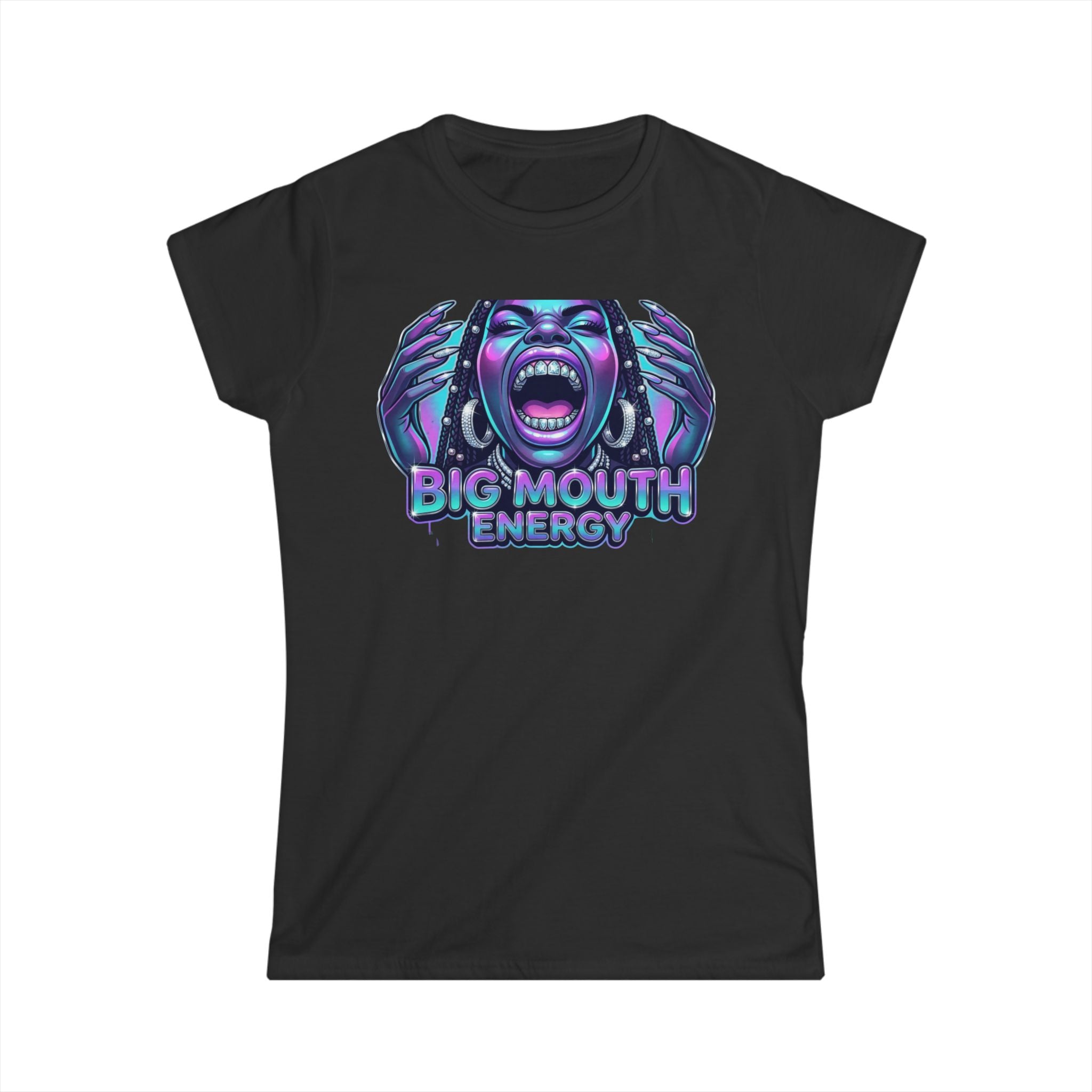 Big Mouth Energy Tee — Bold Neon Graphic Women's T-Shirt