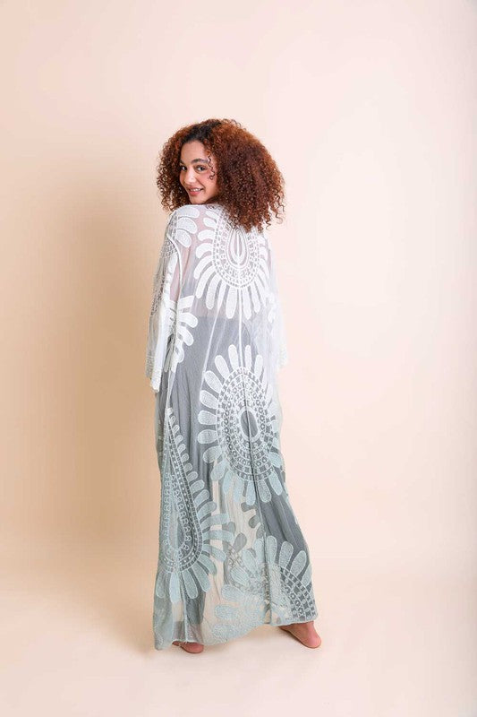 Ombre Bohemian Lace Kimono - ShopEbonyMonique