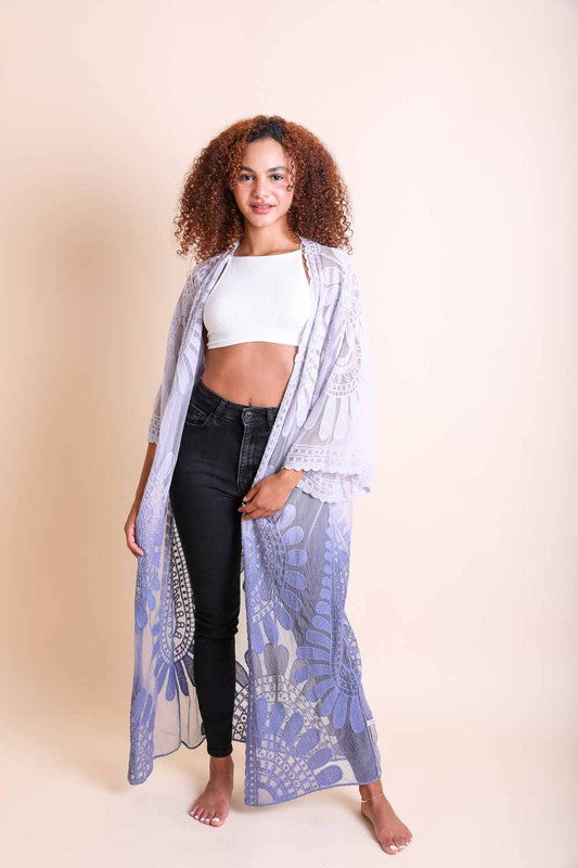 Ombre Bohemian Lace Kimono - ShopEbonyMonique