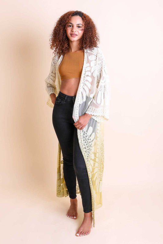 Ombre Bohemian Lace Kimono - ShopEbonyMonique