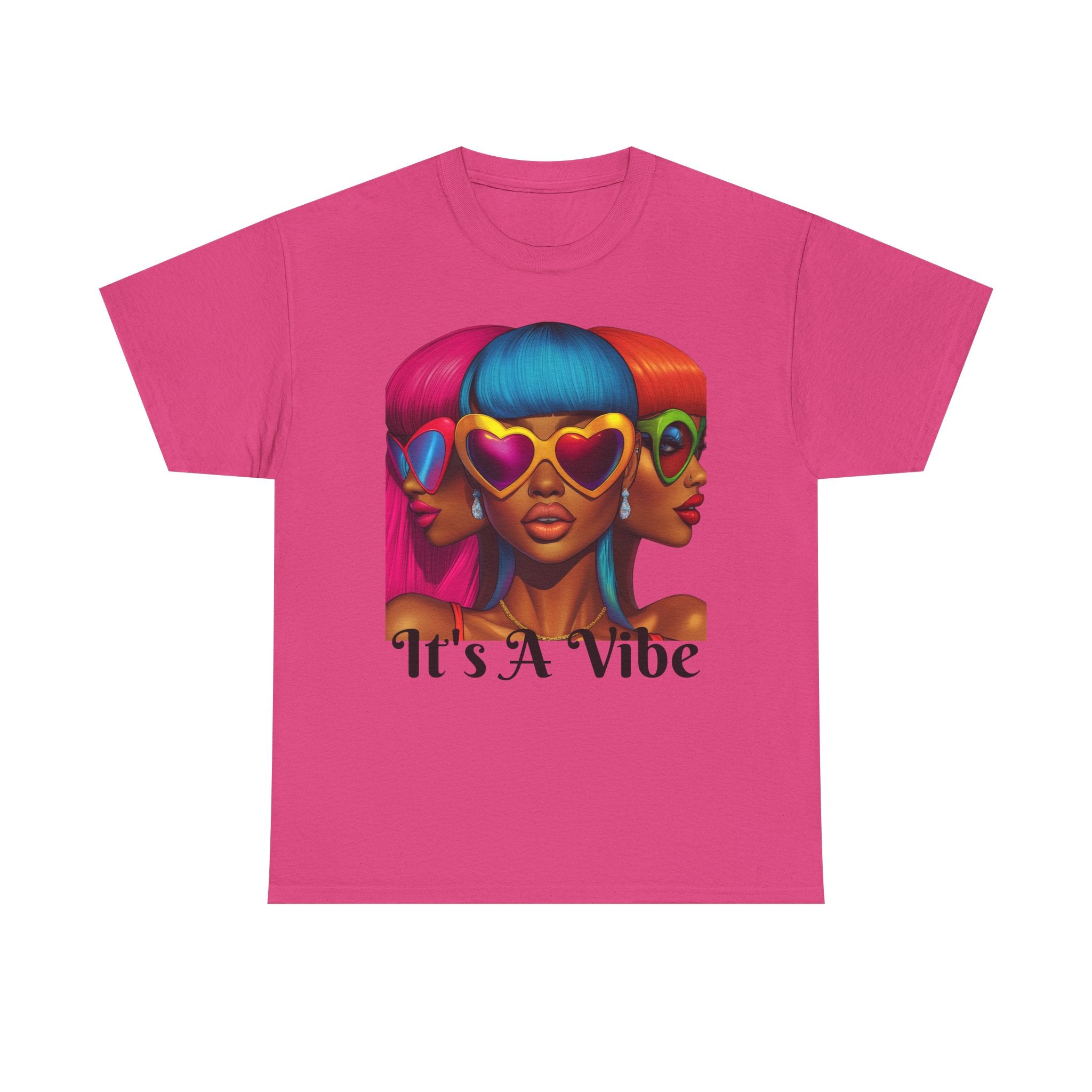 It's A Vibe Unisex Heavy Cotton Tee - Colorful Graphic T-Shirt for Casual Wear