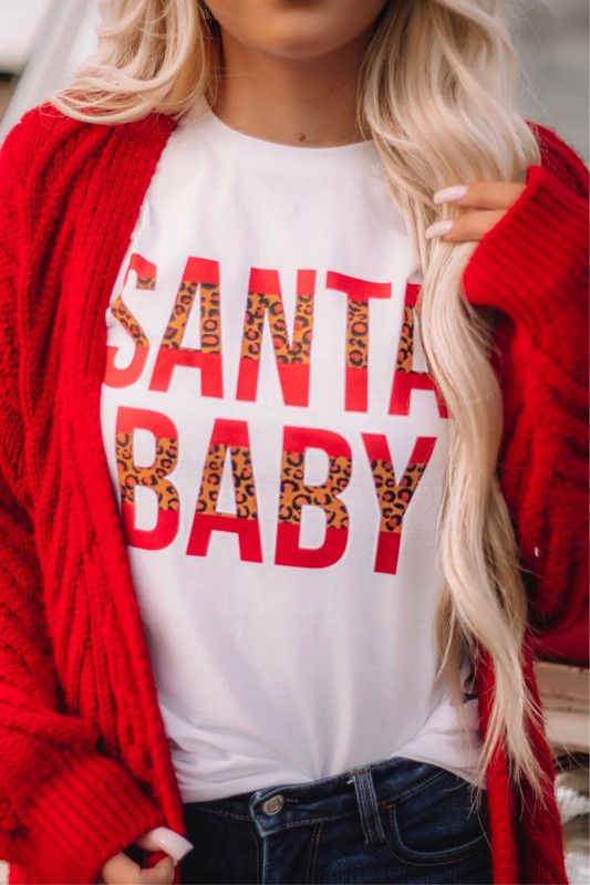 Leopard Santa Baby Graphic Tee - ShopEbonyMonique