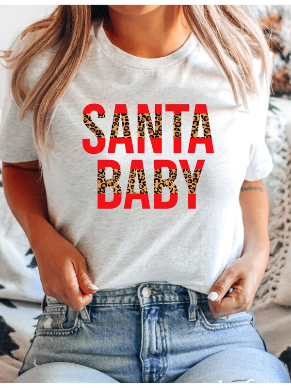 Leopard Santa Baby Graphic Tee - ShopEbonyMonique