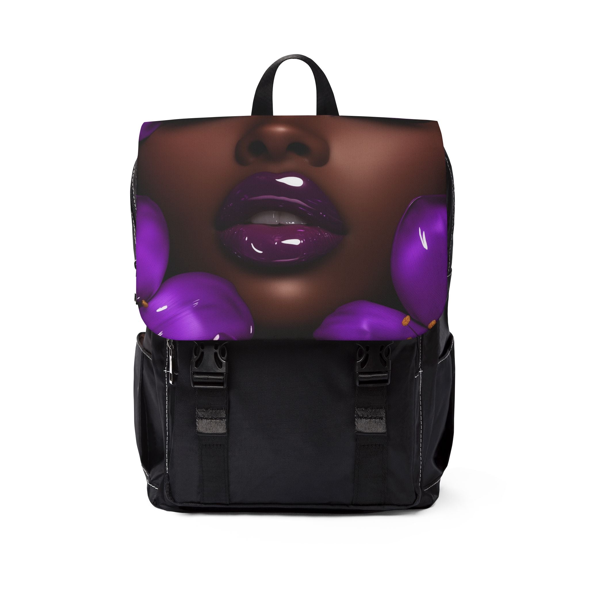 Vibrant  Black Art Backpack - Unisex Casual Shoulder Backpack with Bold Visuals