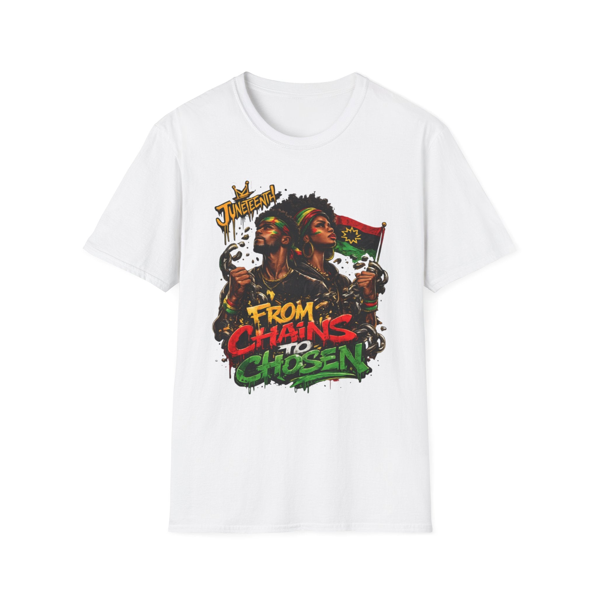 From Chains to Chosen T-Shirt - Unisex— Inspirational Rastafarian Reggae Graphic Tee