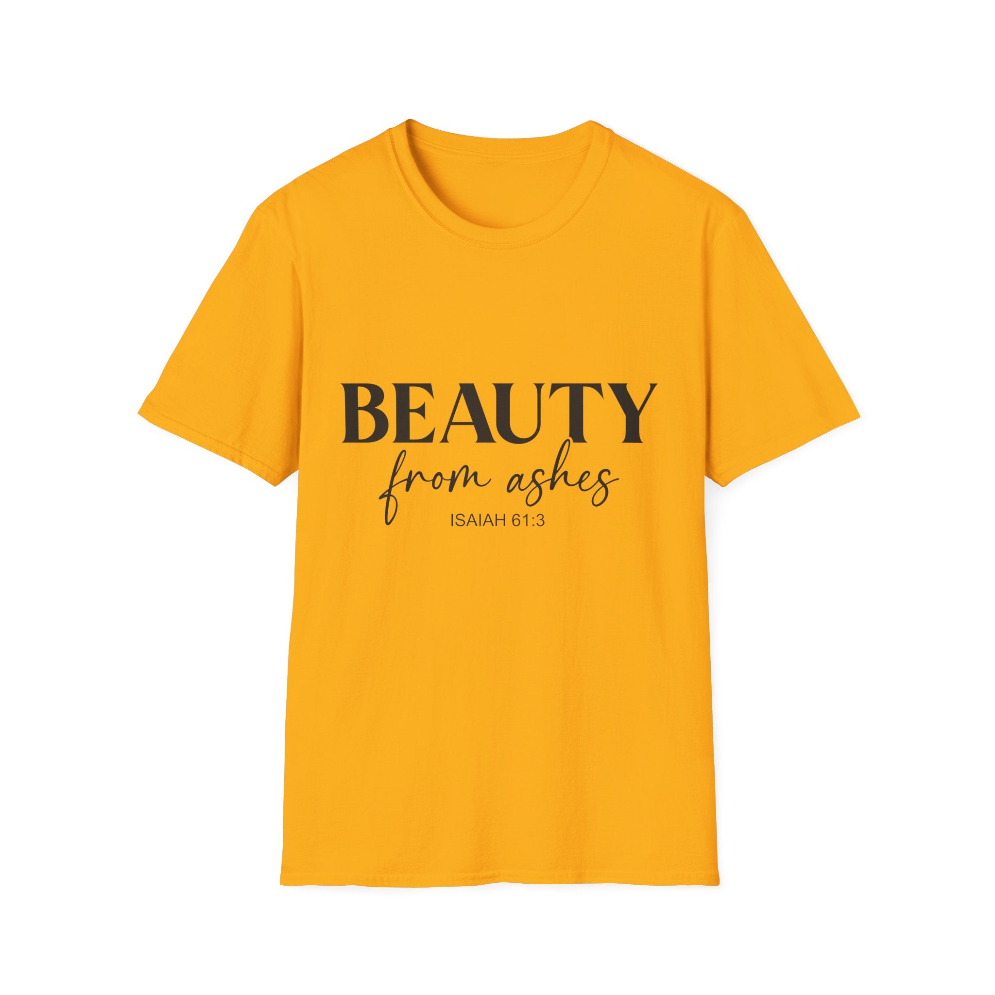 Inspirational Unisex T-Shirt: Beauty from Ashes, Faith Apparel, Motivational Gift, Christian Shirt, Casual Style, Uplifting Quote