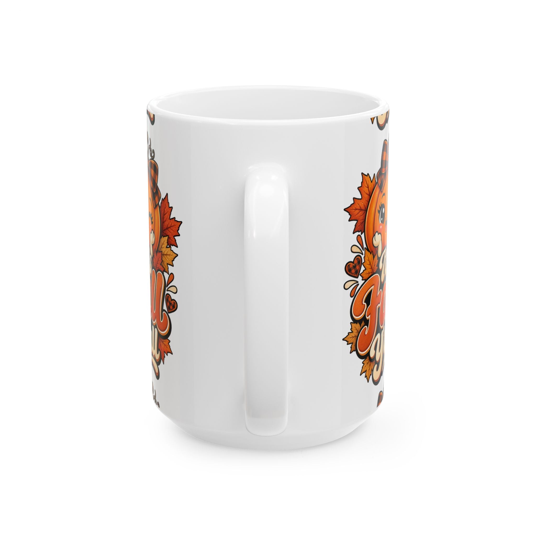 It's Fall Y'all Ceramic Mug — Cute Pumpkin & Autumn Leaves 11oz/15oz