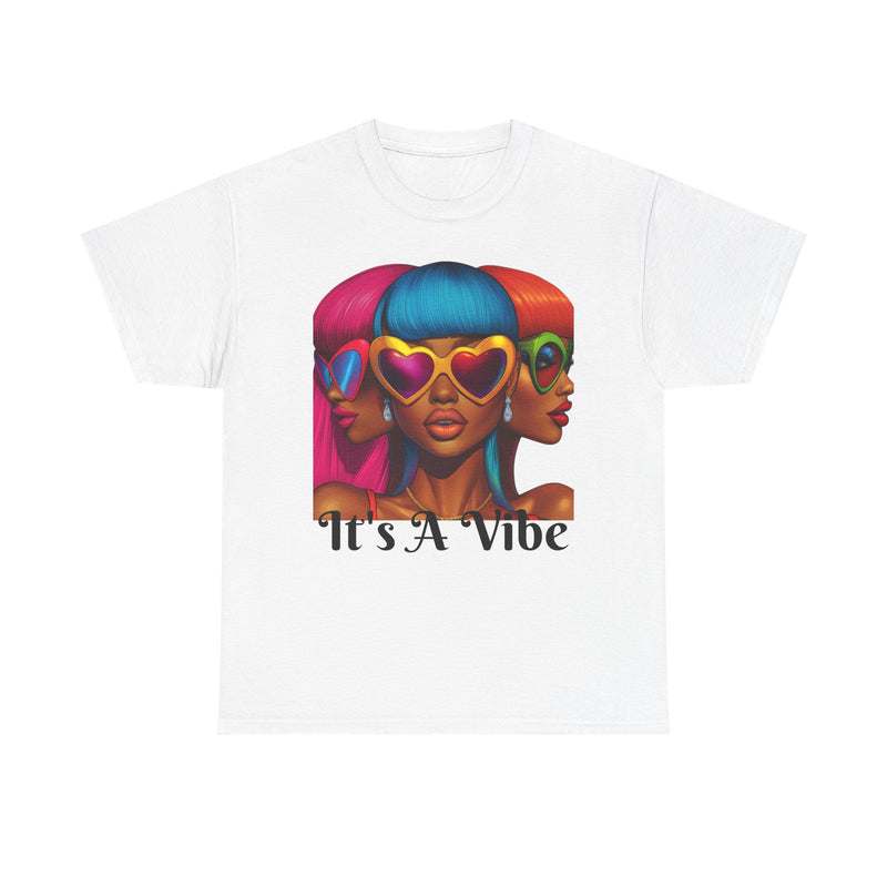It's A Vibe Unisex Heavy Cotton Tee - Colorful Graphic T-Shirt for Casual Wear