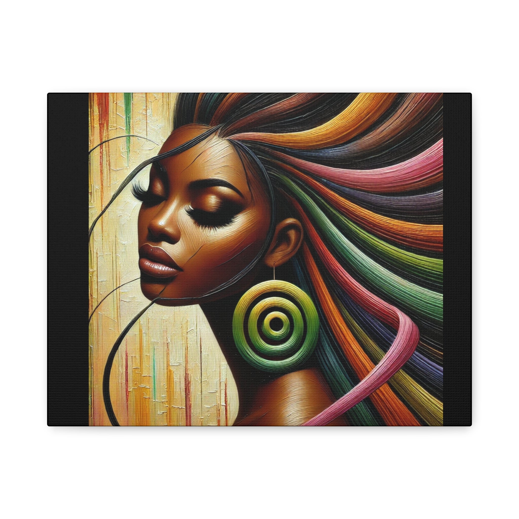 Glowing Vibrant African Art Canvas Print - 1.25" Stretched Wall Decor