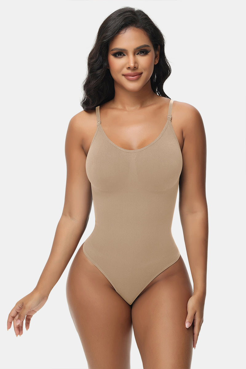 Spaghetti Strap Tummy Control Bodysuit - ShopEbonyMonique