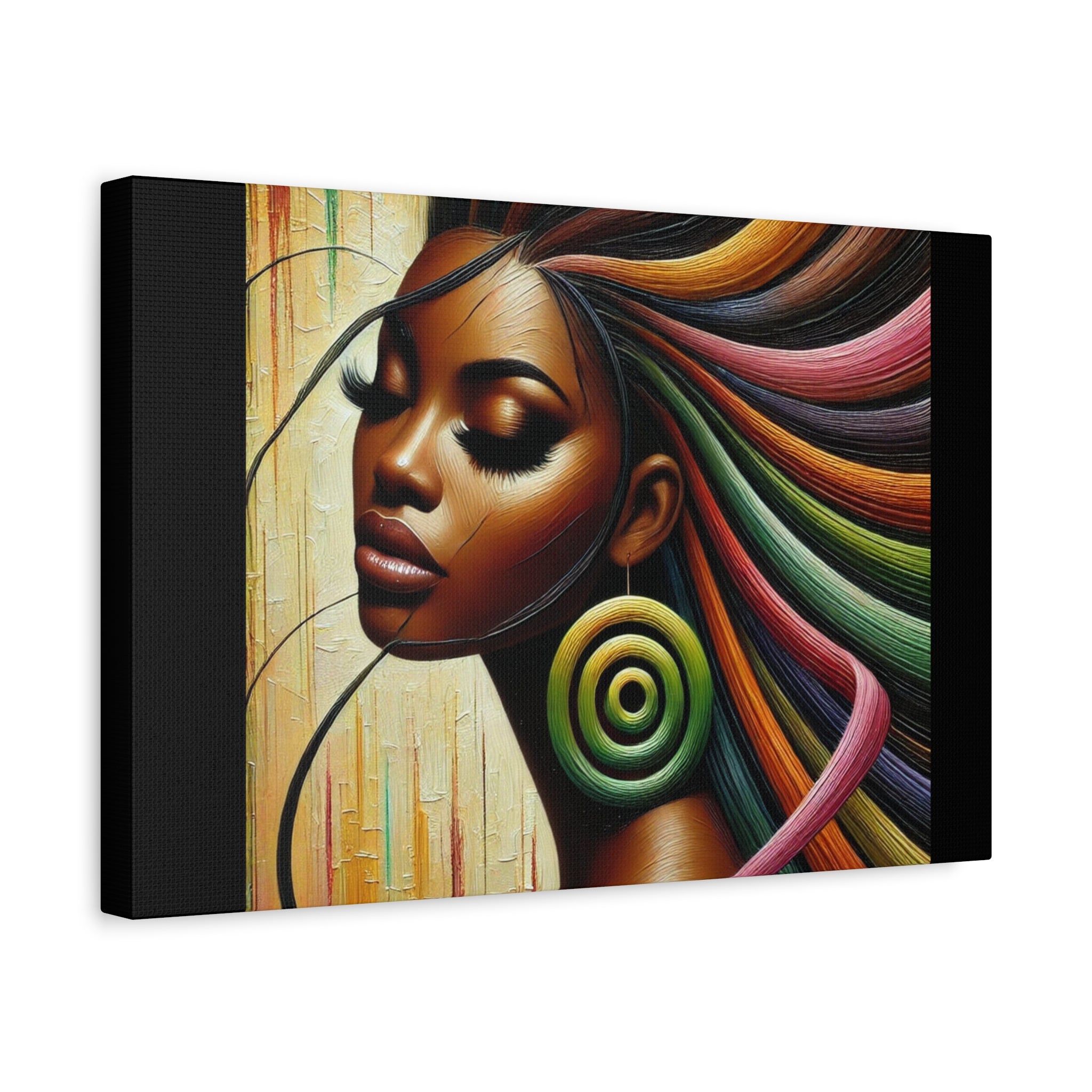 Glowing Vibrant African Art Canvas Print - 1.25" Stretched Wall Decor