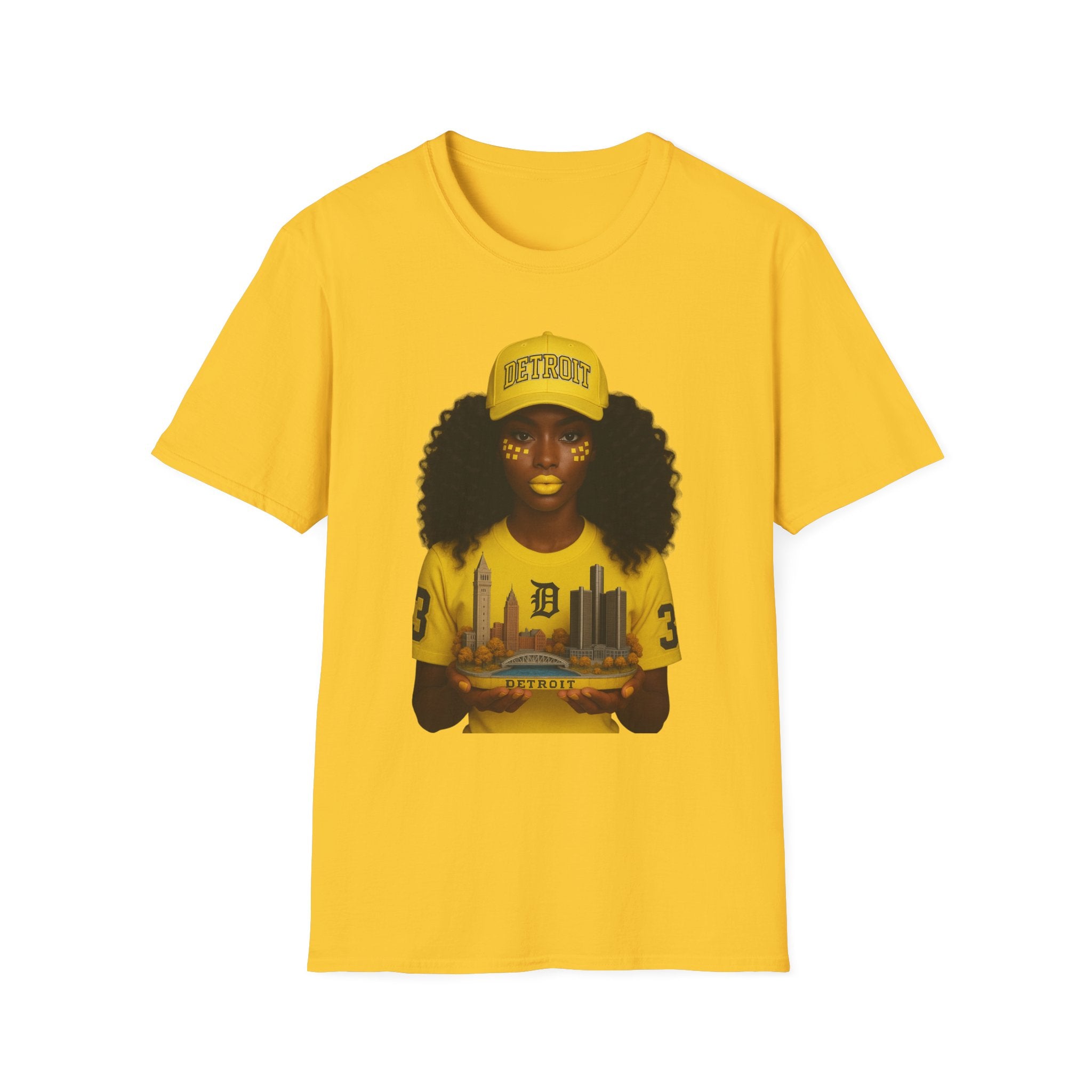 Yellow Cultural Heritage Tee - Detroit City Pride T-Shirt, Unisex Graphic Tee, Vintage Style Shirt, Gift for Music Lovers, Festival Apparel