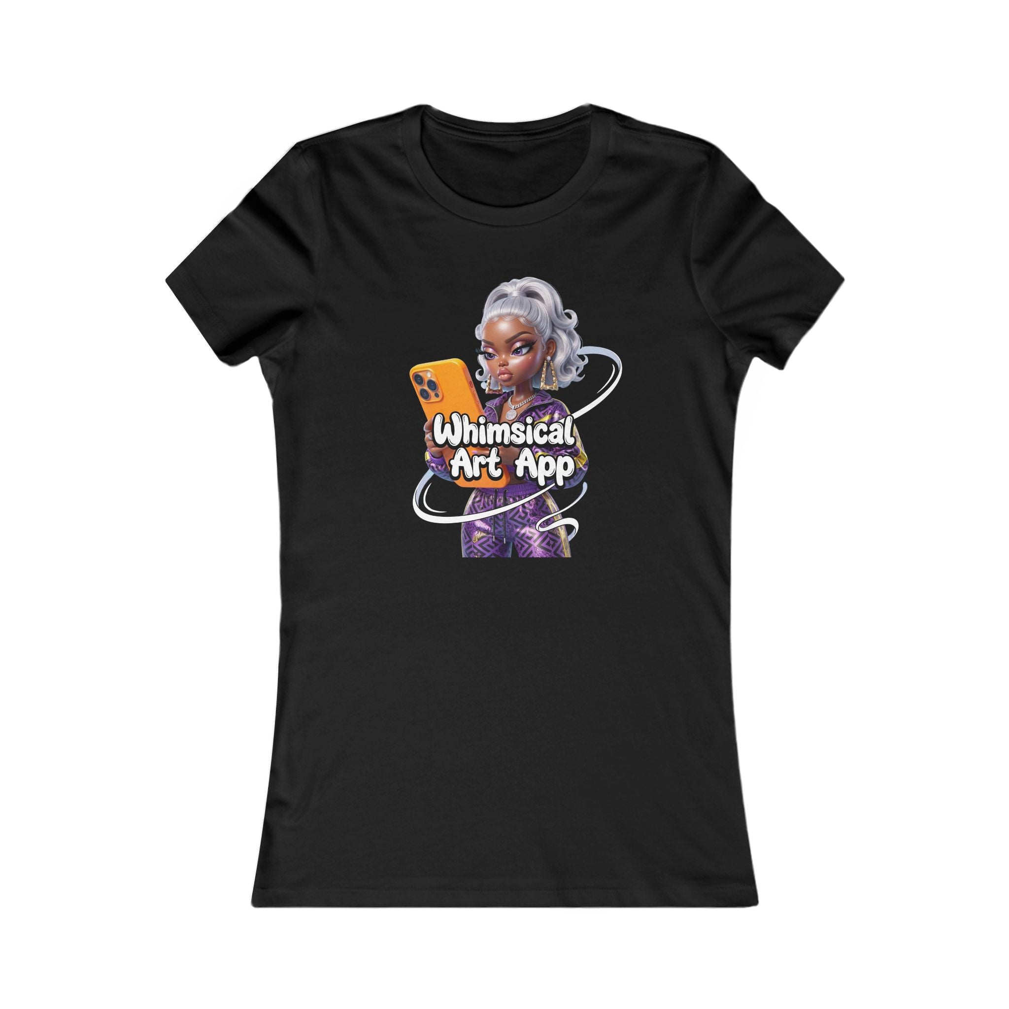 Whimsical Art App Tee — Cute Phone Selfie Graphic Women's T‑Shirt