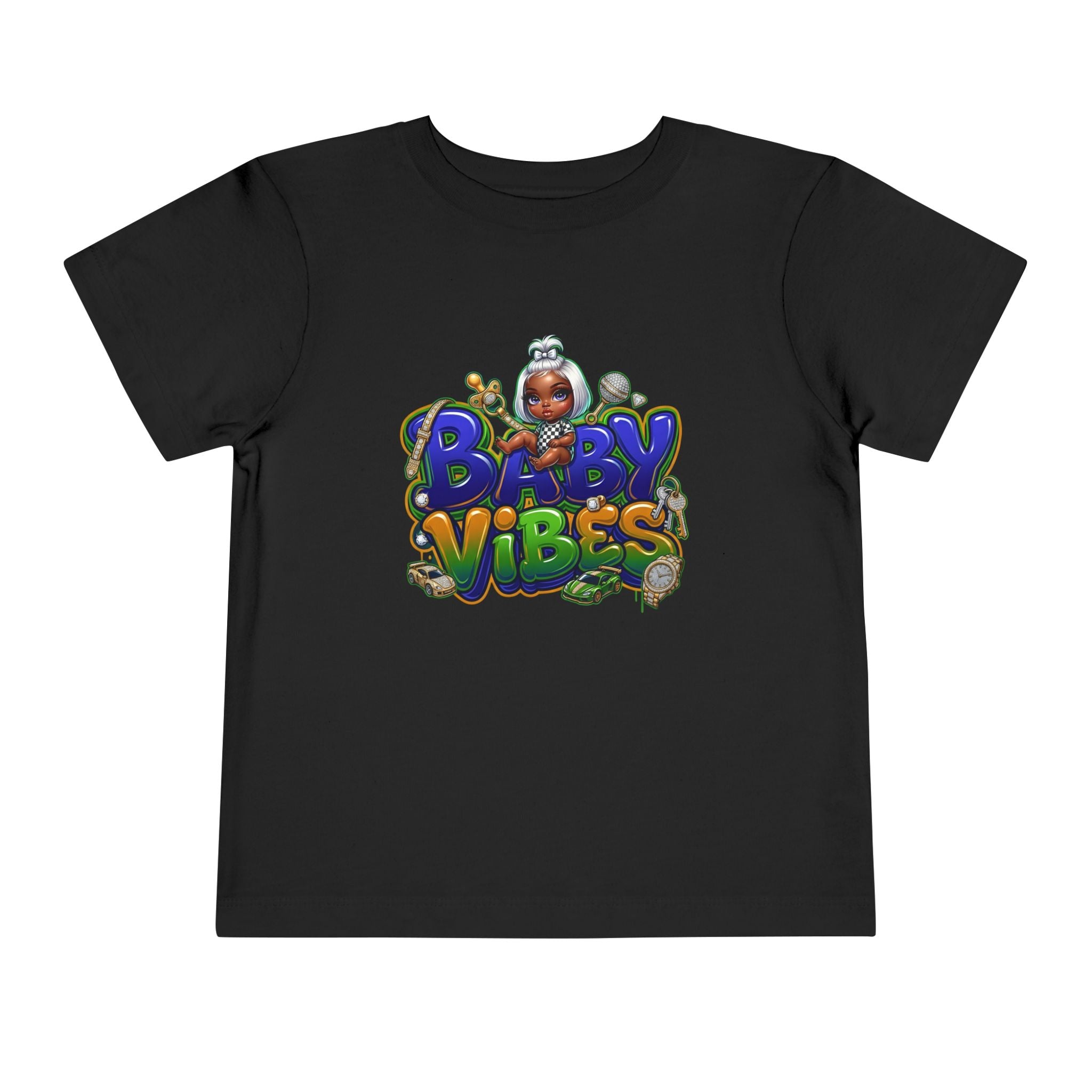 Toddler Tee - 'Baby Vibes' Colorful Kids Graphic Shirt