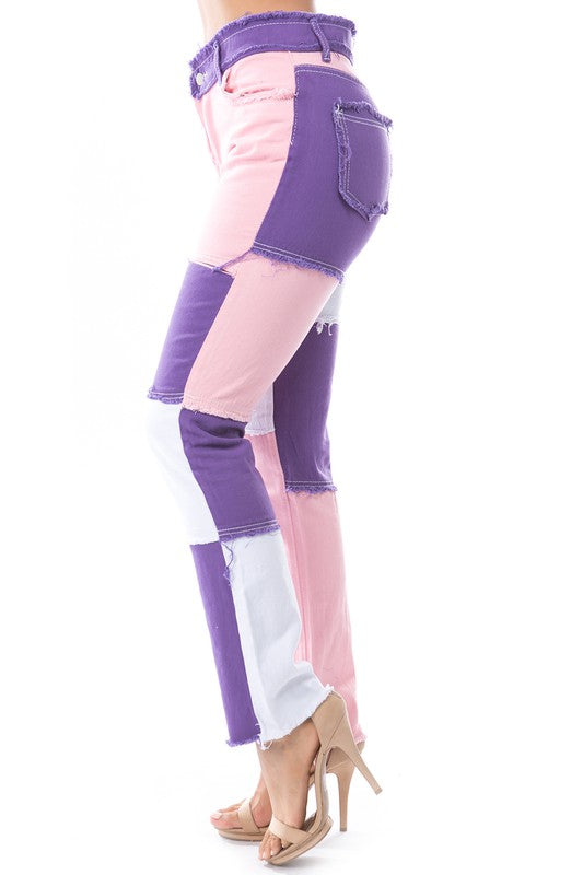 Purple Fit Patch Jeans - ShopEbonyMonique