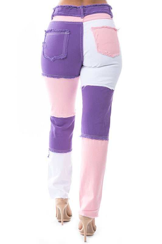 Purple Fit Patch Jeans - ShopEbonyMonique