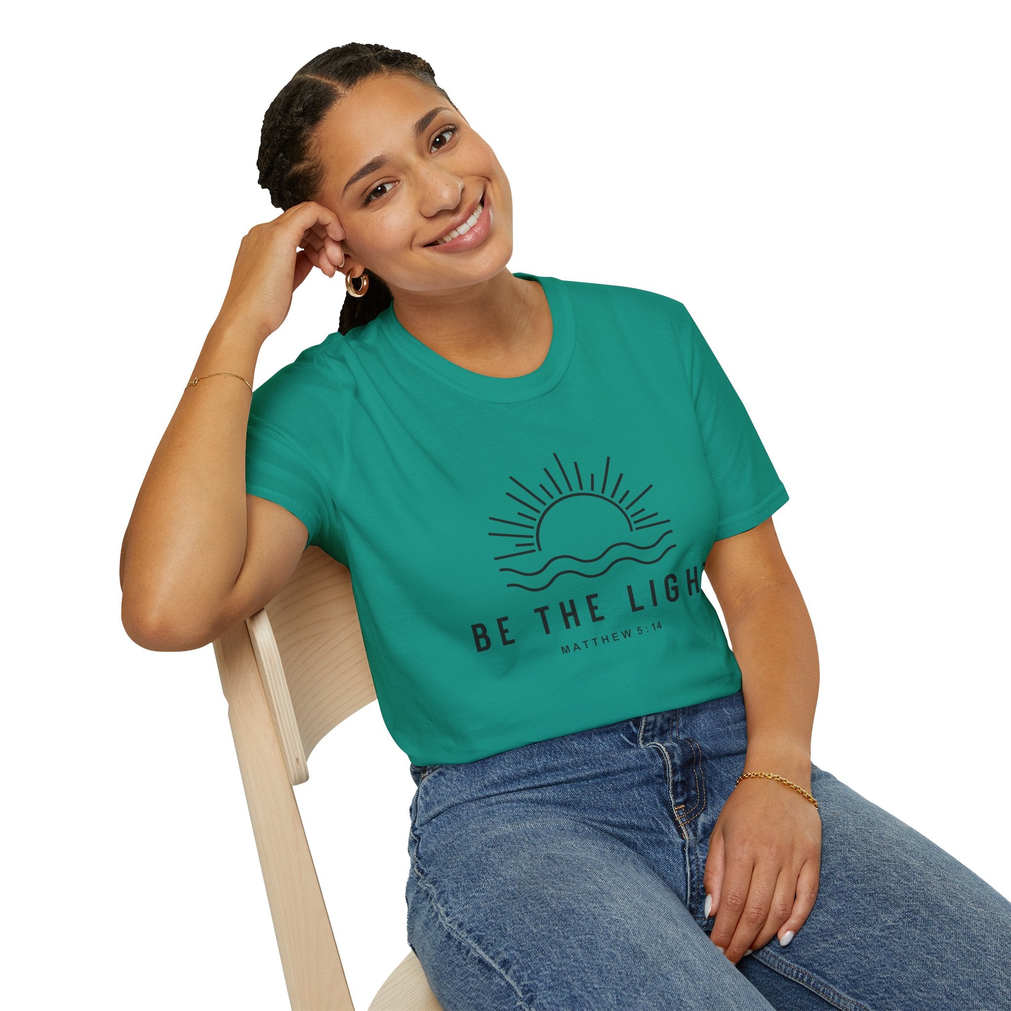 Be The Light Unisex T-Shirt - Inspirational Christian Apparel, Faith-Based Gift, Summer Wear, Positive Vibes, Matthew 5:14
