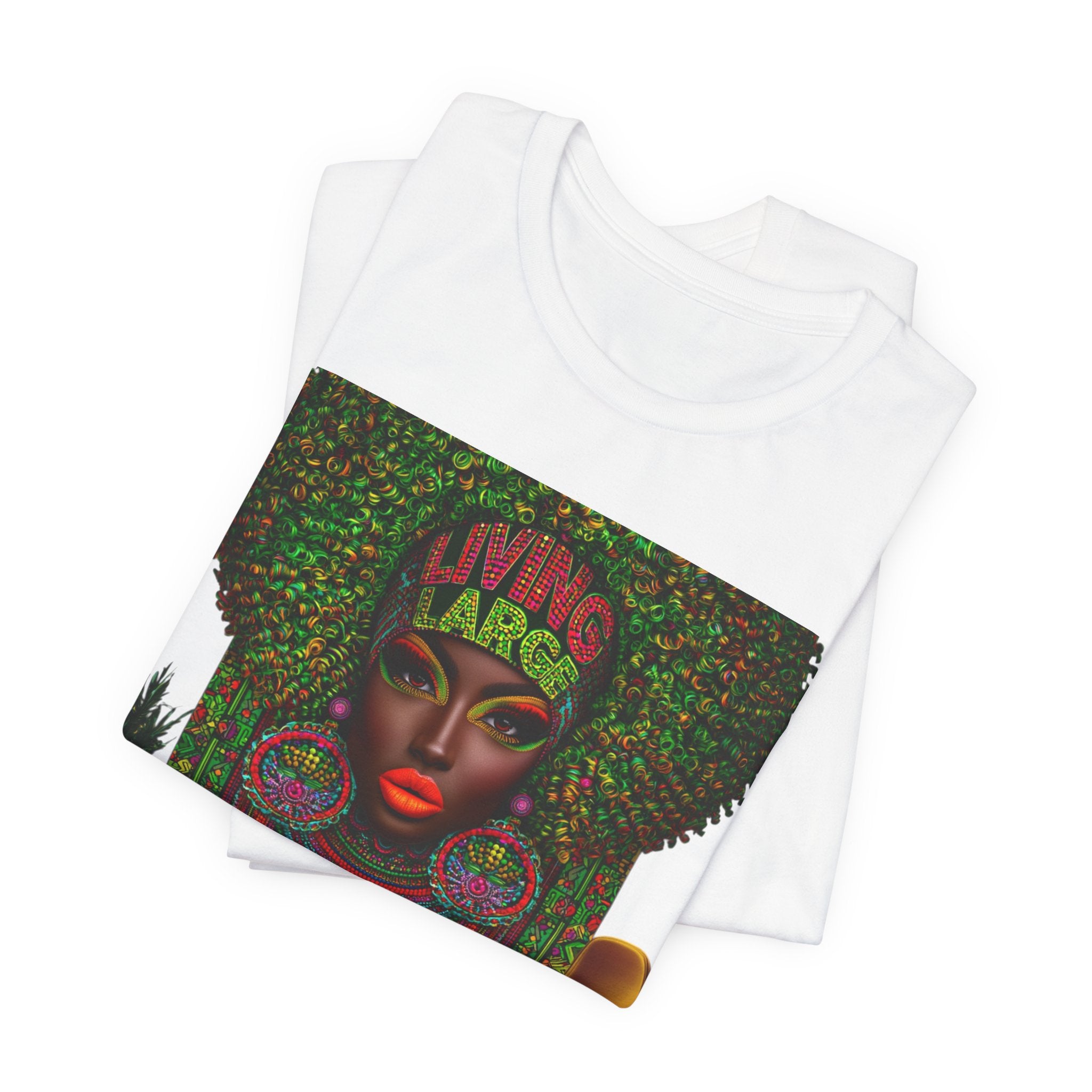 Afrocentric Goddess Art Tee – Vibrant Portrait T-Shirt