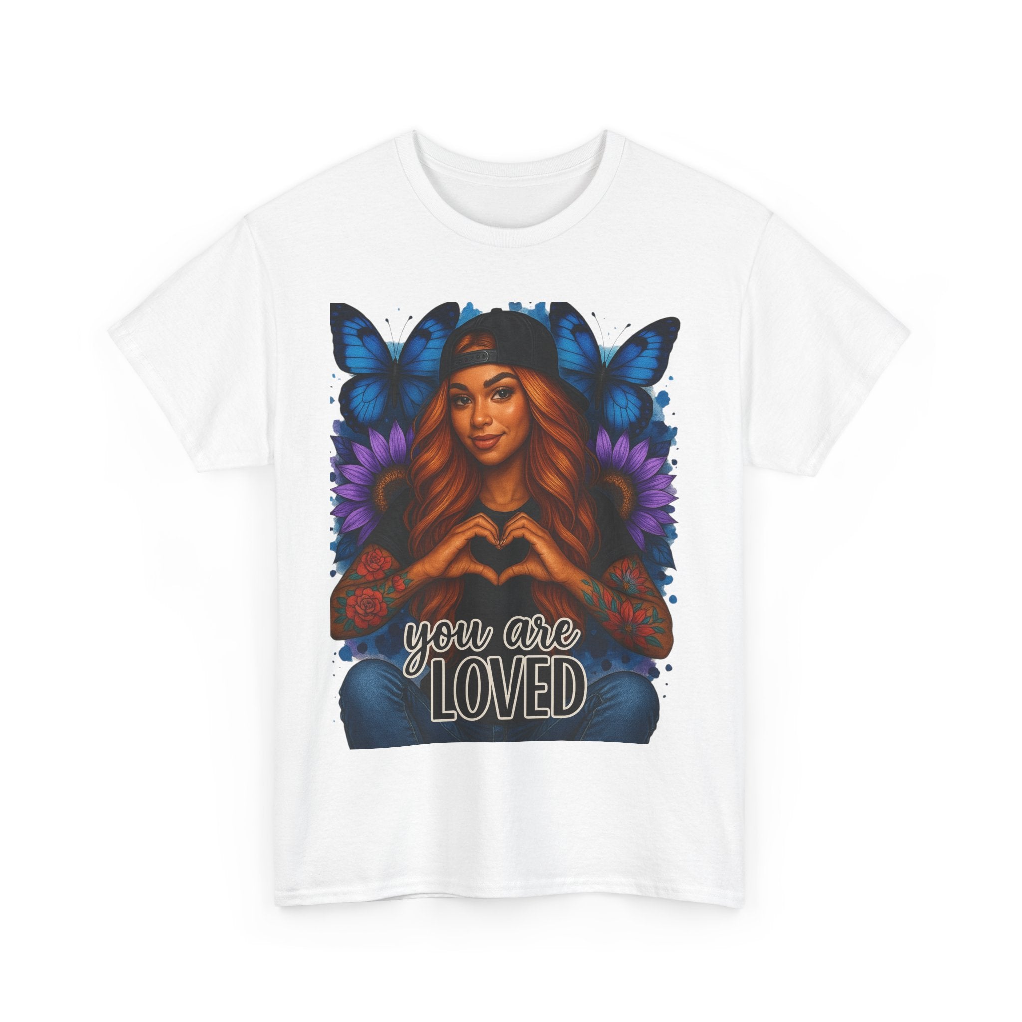 You Are Loved Unisex Heavy Cotton Tee – Vibrant Graphic Tee for Self-Love & Celebration