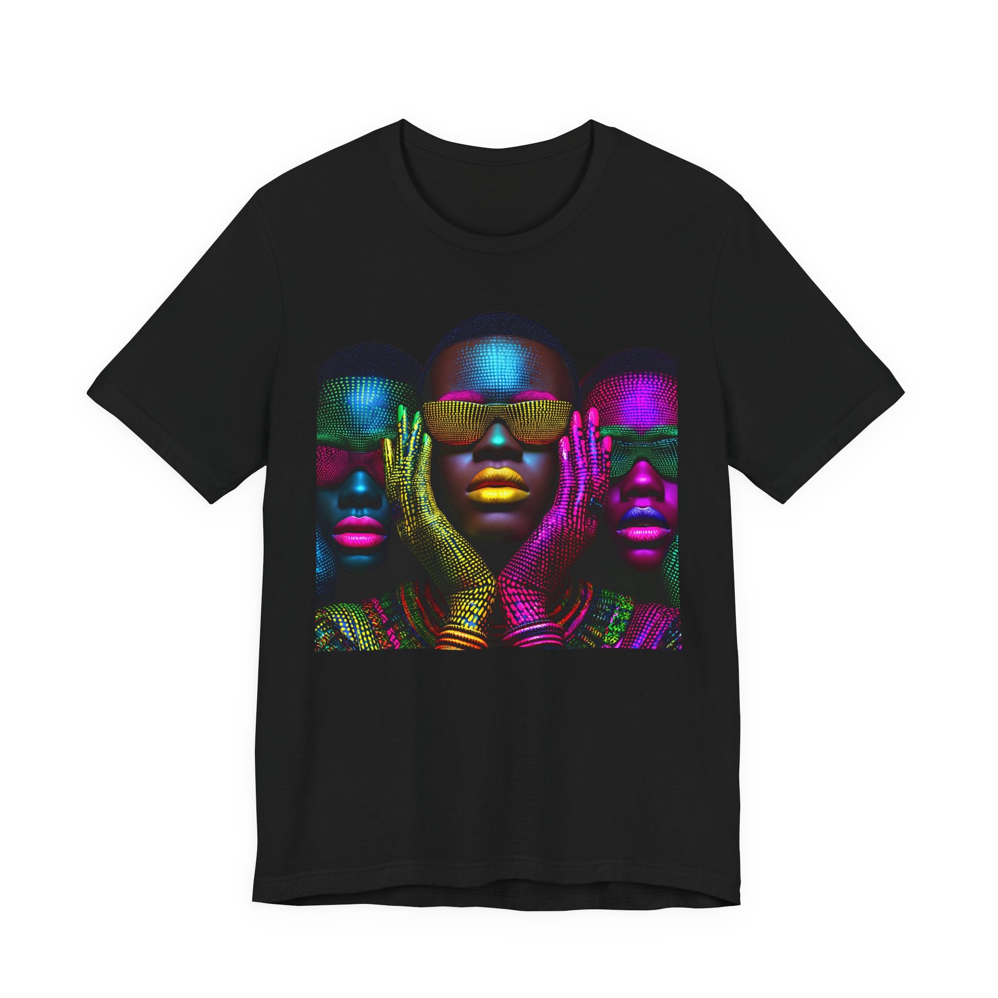 Afrofuturist Neon Faces T-Shirt