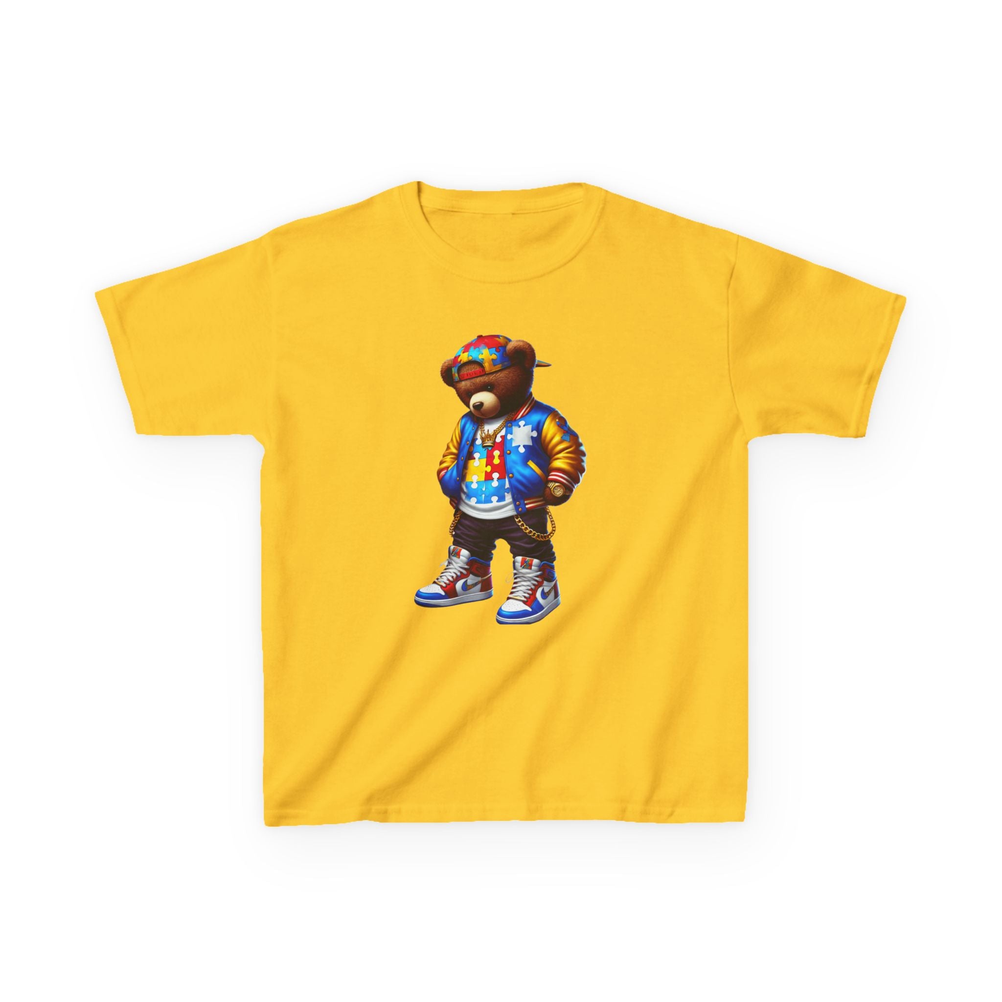 Cool Bear Autism Awareness Graphic Kids Tee - Colorful Streetwear Style