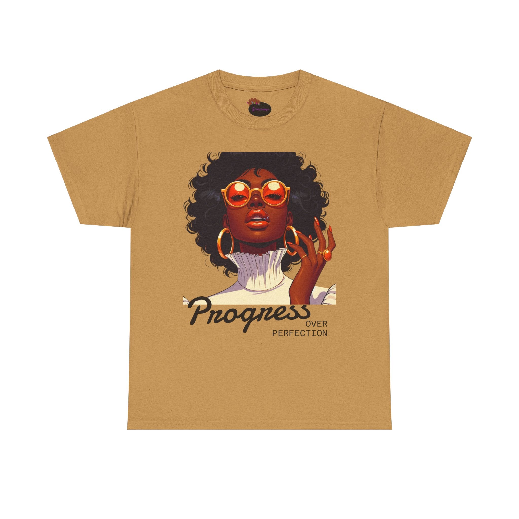 Progress Over Perfection Heavy Cotton Tee - Empowering Fashion for Everyday Confidence
