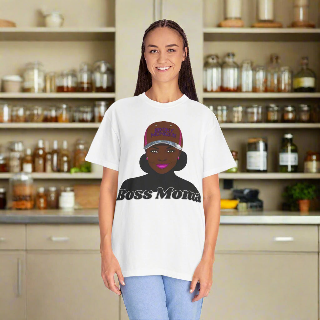 Boss Moma Unisex Garment-Dyed T-Shirt - Empowerment Tee for Moms