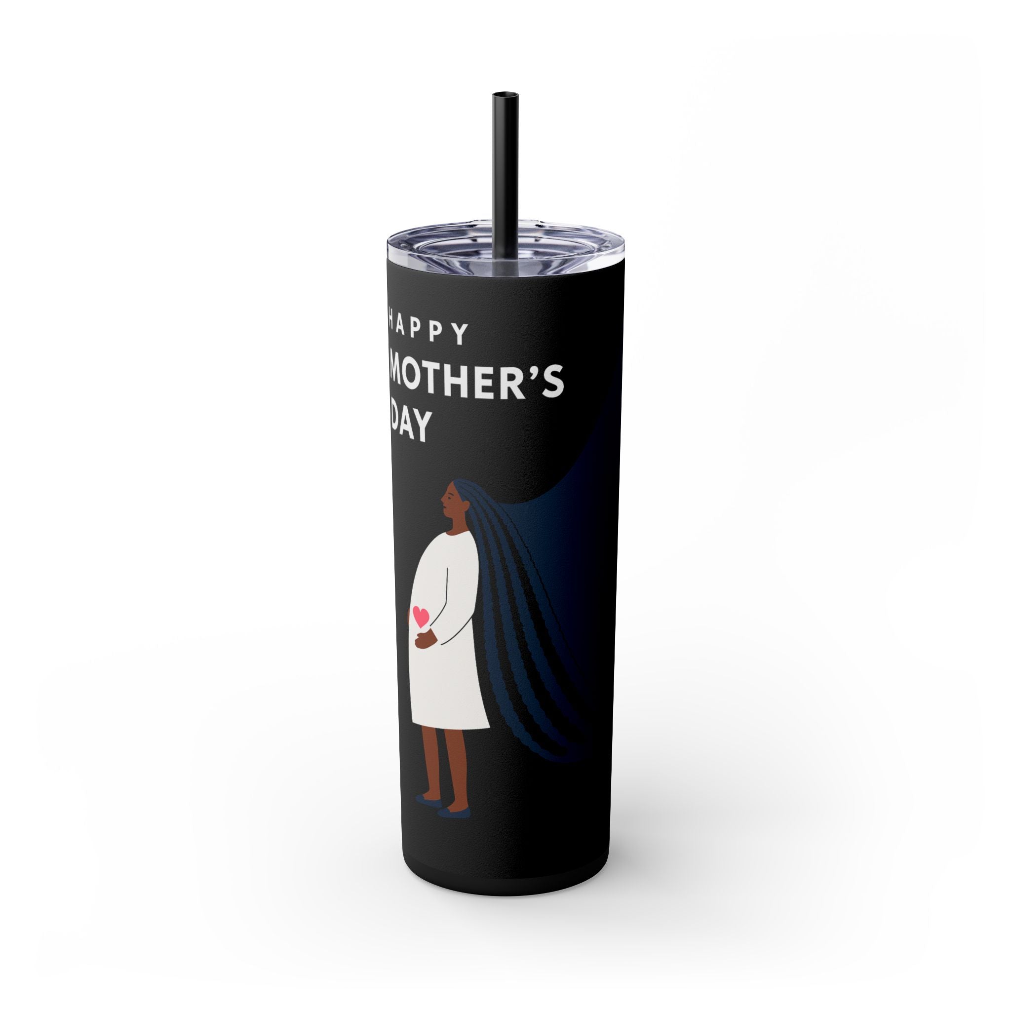 Mother's Day Skinny Tumbler with Straw - 20oz Gift for Moms