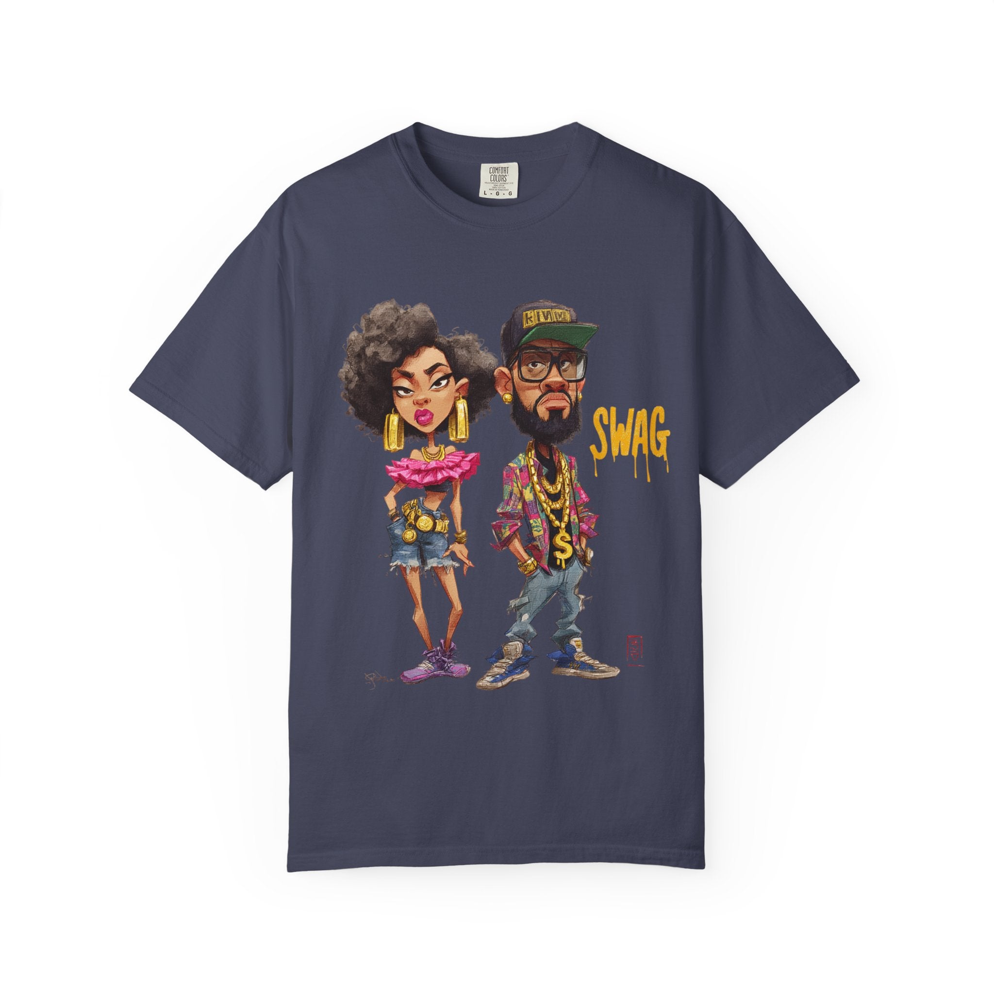 Unisex Garment-Dyed T-Shirt with Cool Cartoon Design - 'SWAG'