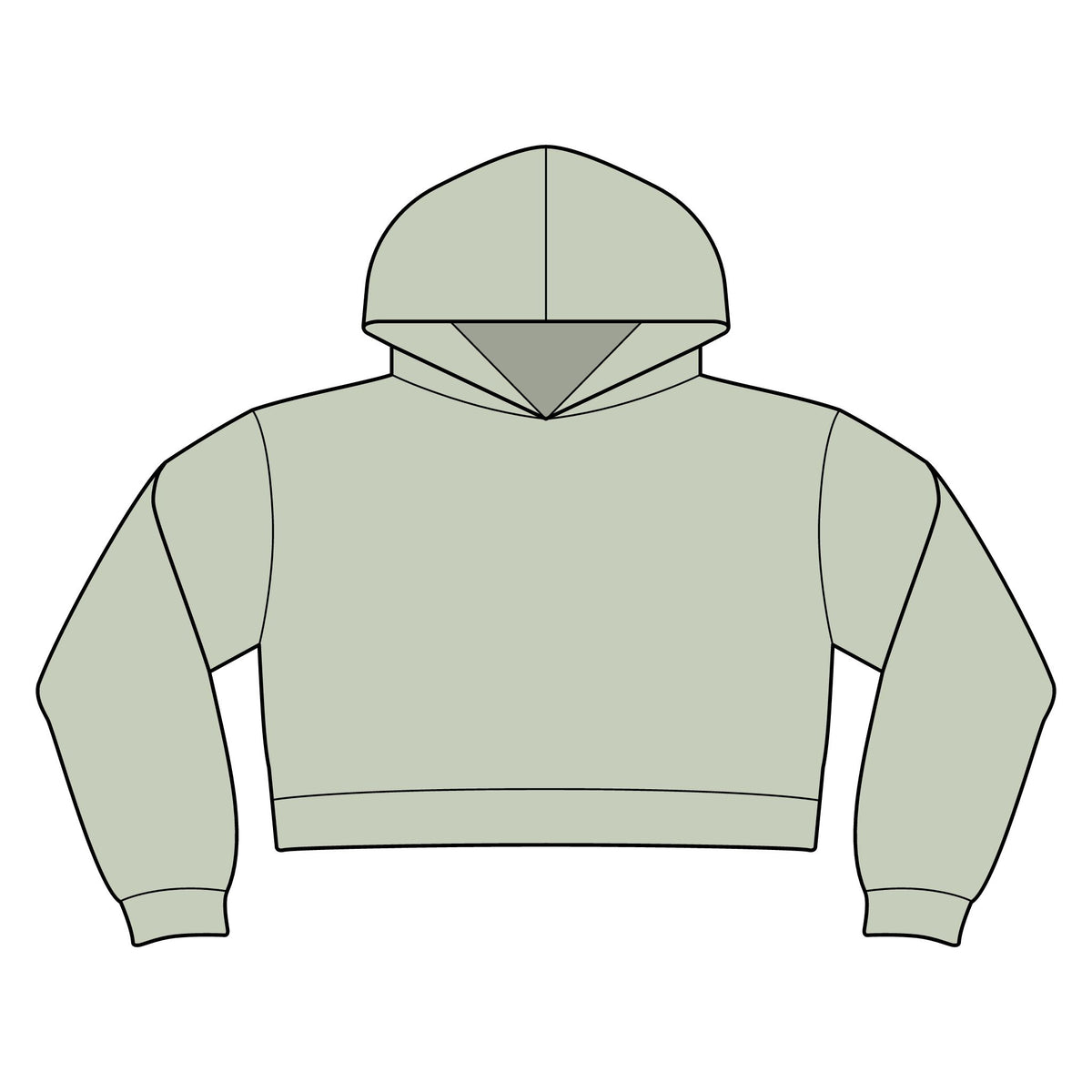 EM Womens Relaxed Crop Hoodie