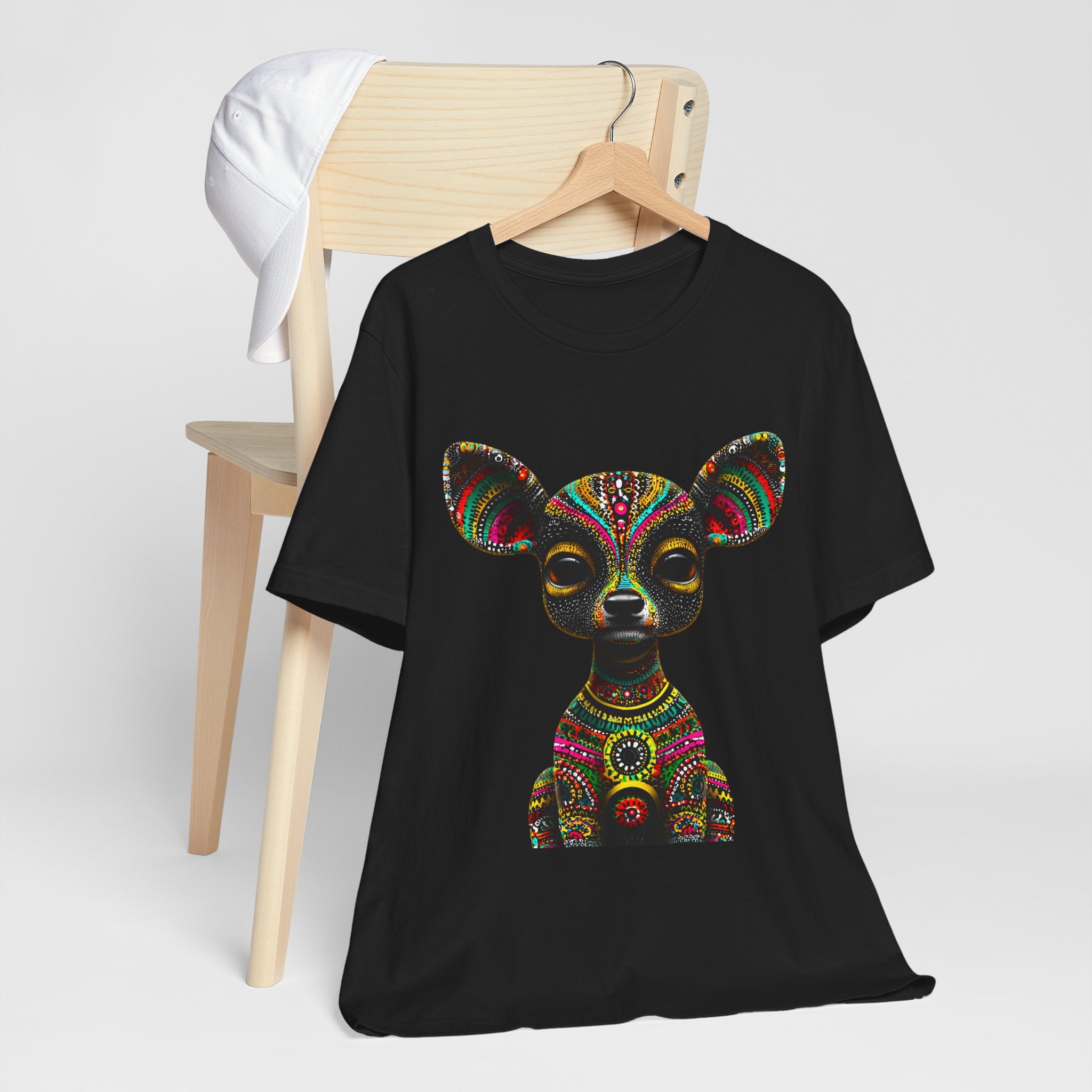 Psychedelic Chihuahua Art Tee — Colorful Tribal Dog Graphic T-Shirt