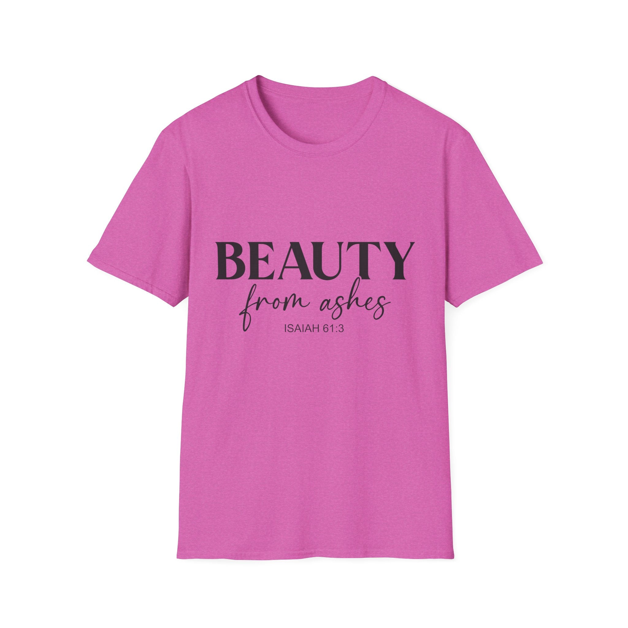 Inspirational Unisex T-Shirt: Beauty from Ashes, Faith Apparel, Motivational Gift, Christian Shirt, Casual Style, Uplifting Quote