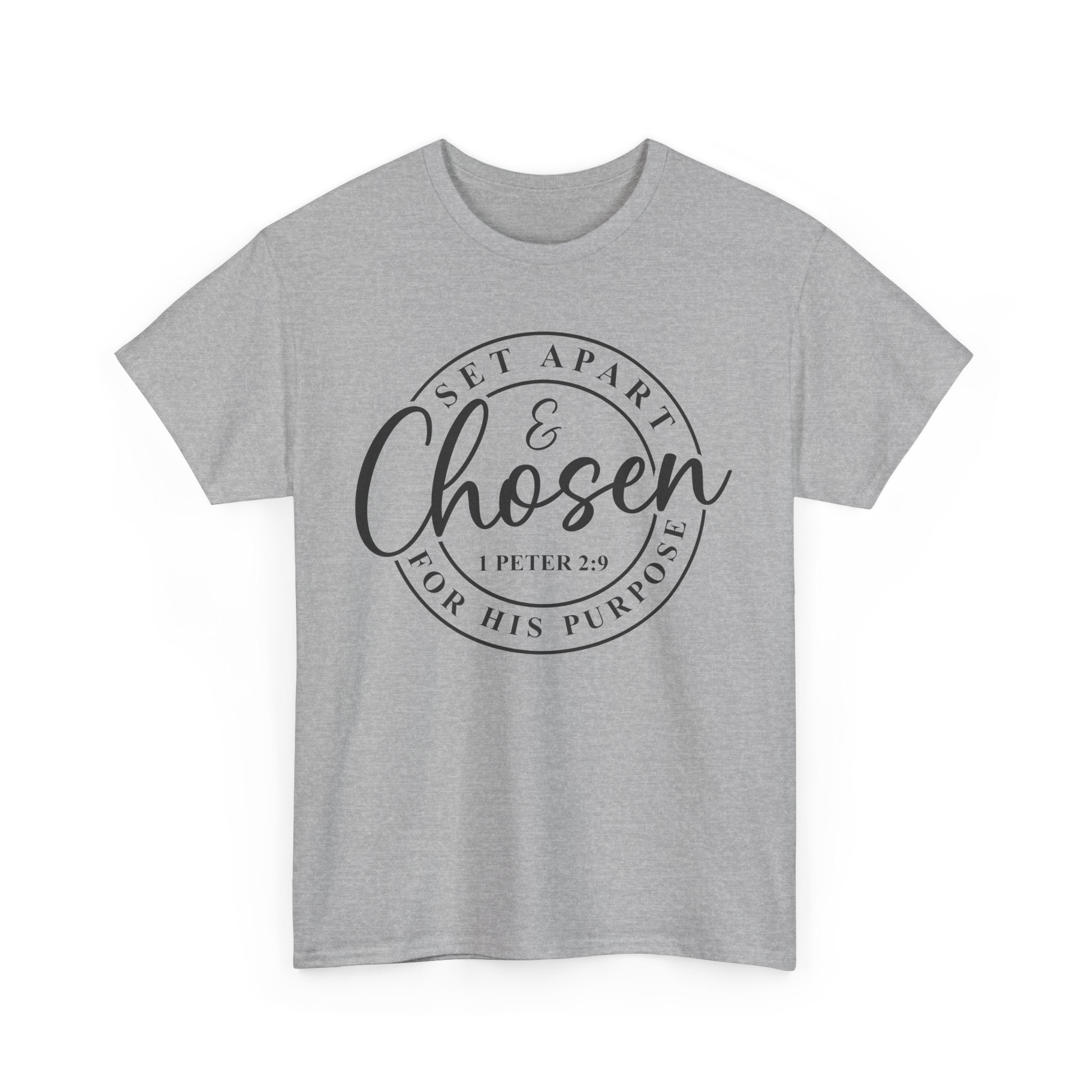 Set Apart & Chosen Unisex Heavy Cotton Tee, Faith-Based T-Shirt, Christian Apparel, Inspirational Gift, Religious Shirt, Meaningful Message