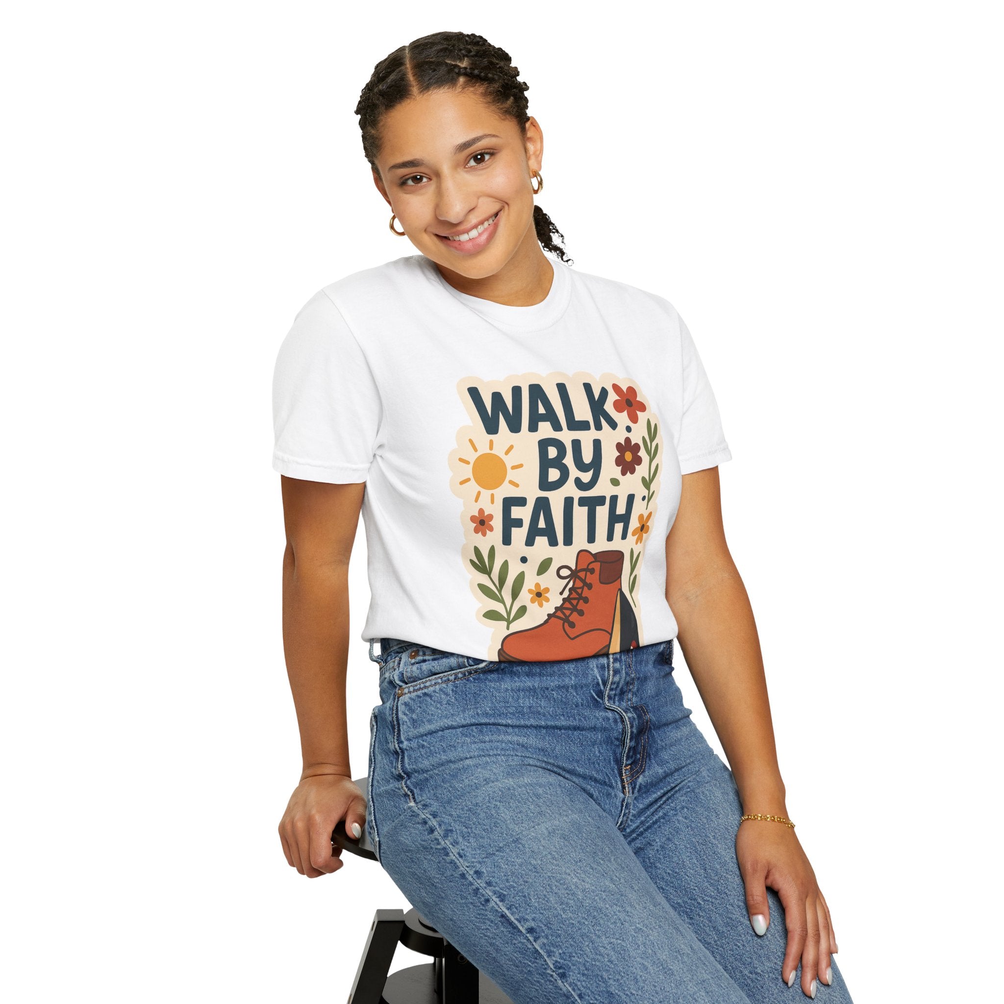 Walk By Faith T-Shirt - Unisex Garment-Dyed Tee for Fashionable Comfort