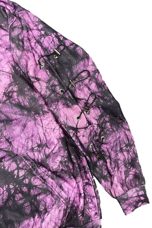 TYE DYE SLEEVE TOGGLE HOODIE AND SWEAT SET - ShopEbonyMonique