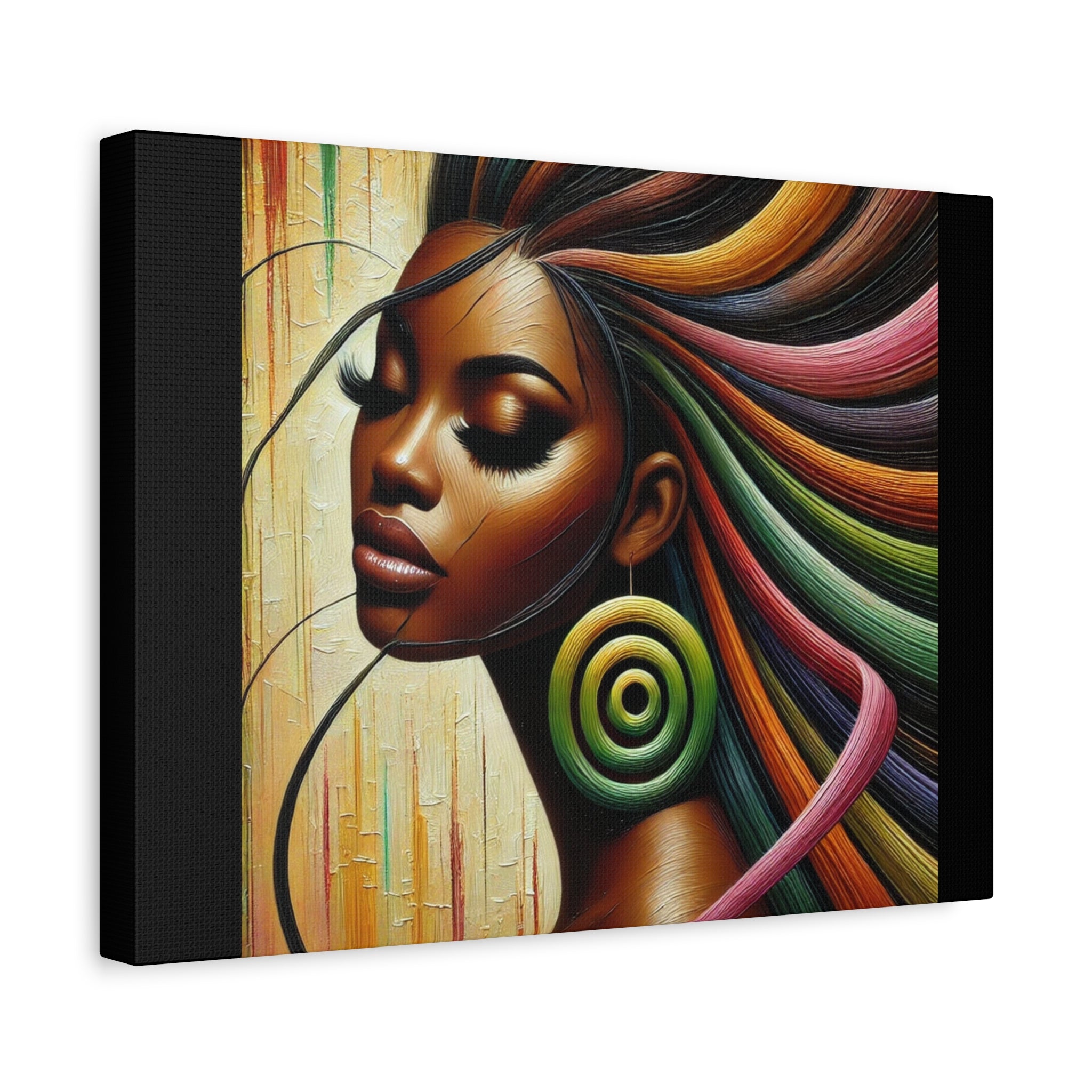 Glowing Vibrant African Art Canvas Print - 1.25" Stretched Wall Decor