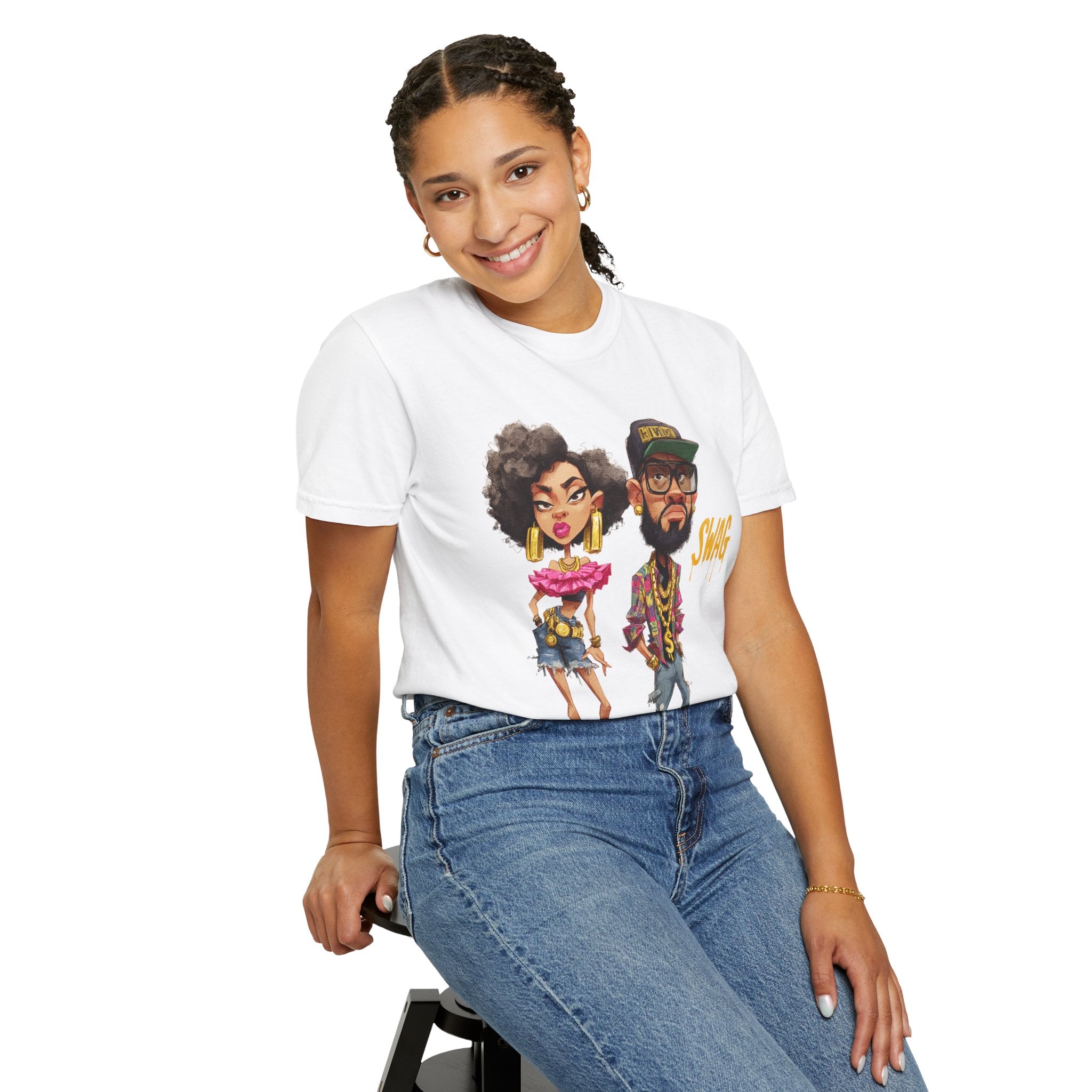 Unisex Garment-Dyed T-Shirt with Cool Cartoon Design - 'SWAG'