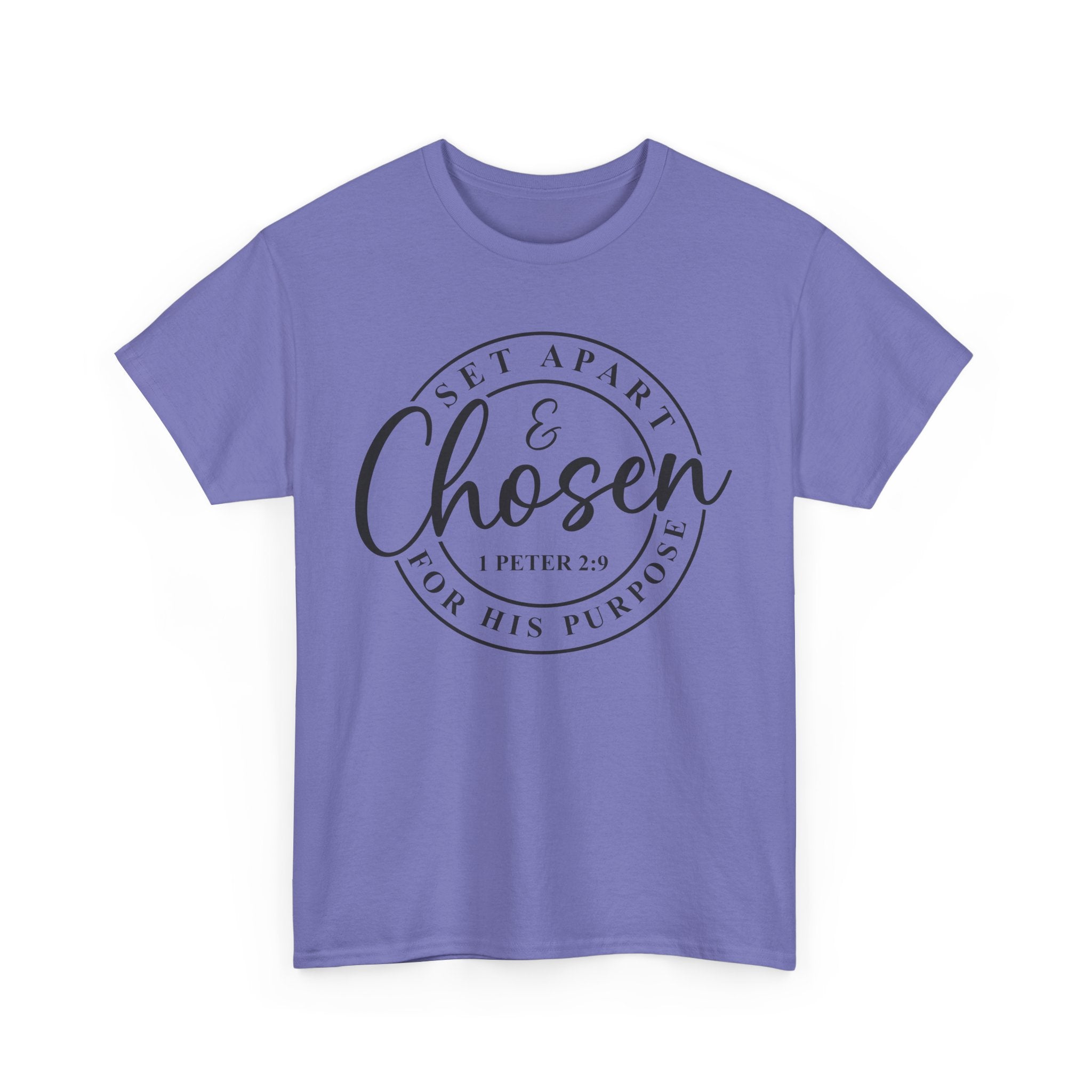 Set Apart & Chosen Unisex Heavy Cotton Tee, Faith-Based T-Shirt, Christian Apparel, Inspirational Gift, Religious Shirt, Meaningful Message