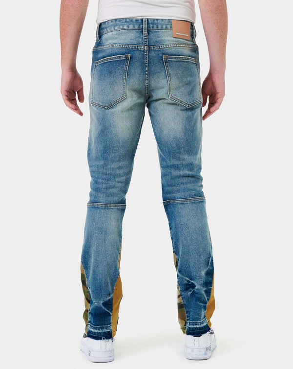 EM Heavy Rip & Repair Slim Straight Denim